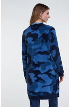 Textured Camouflage Print Cardigan