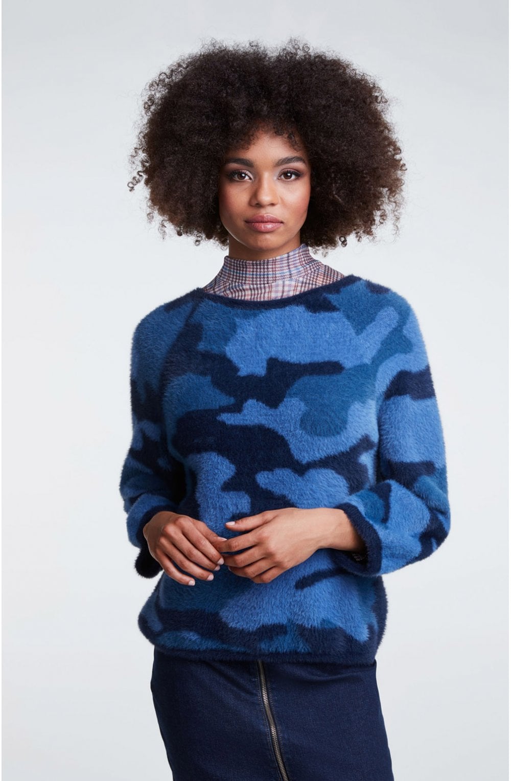 Textured Camouflage Print Jumper