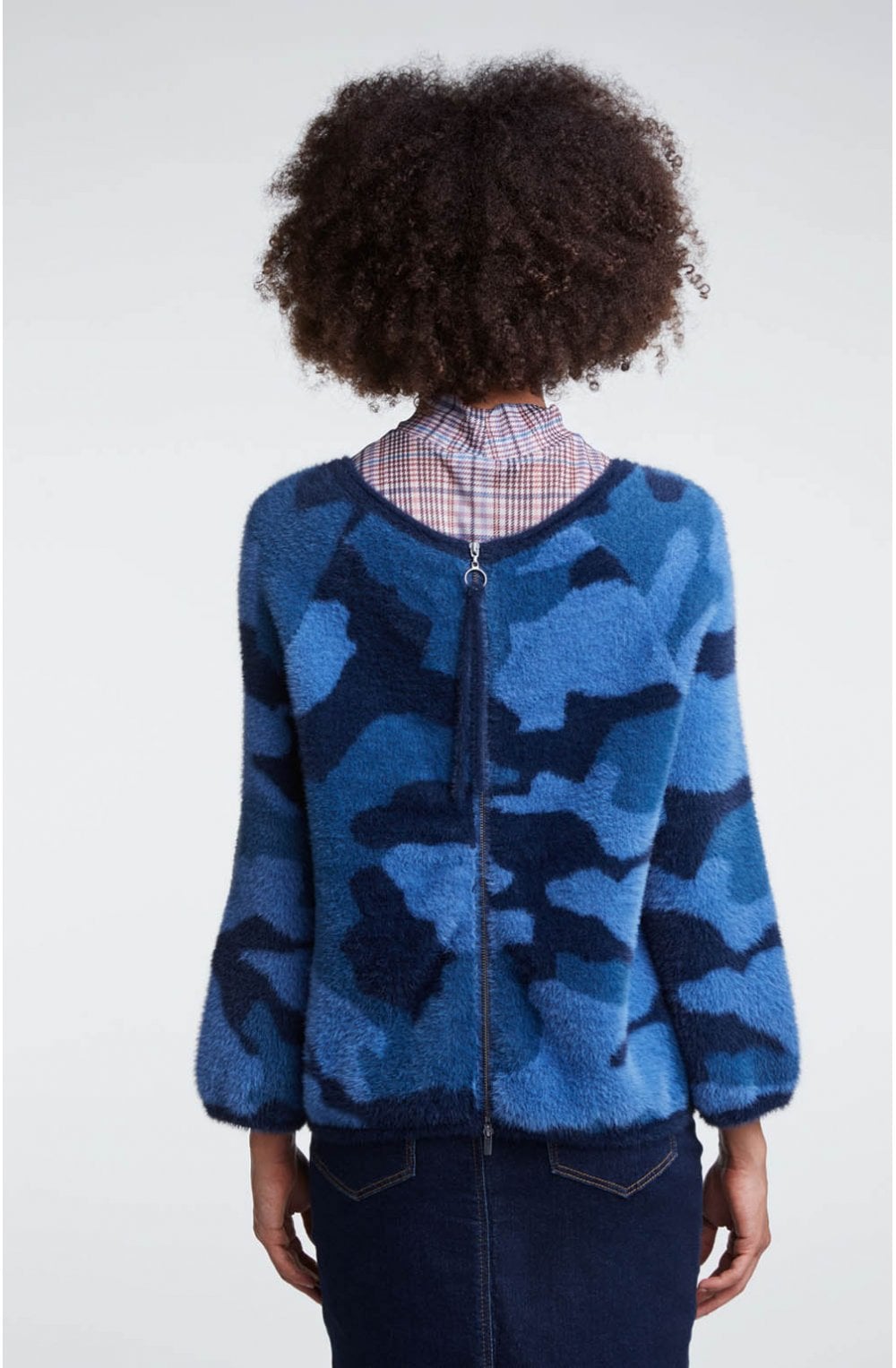 Textured Camouflage Print Jumper
