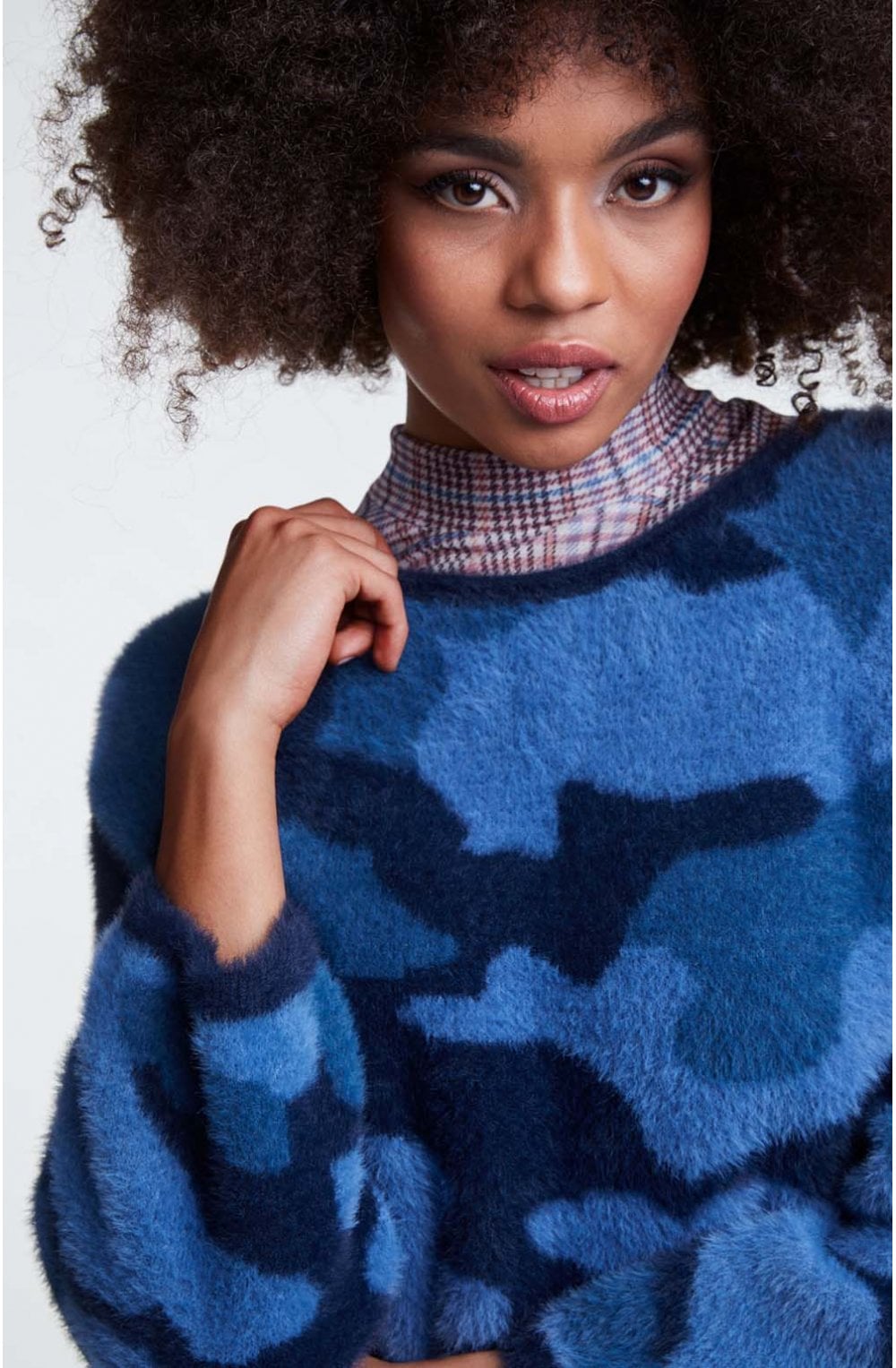Textured Camouflage Print Jumper