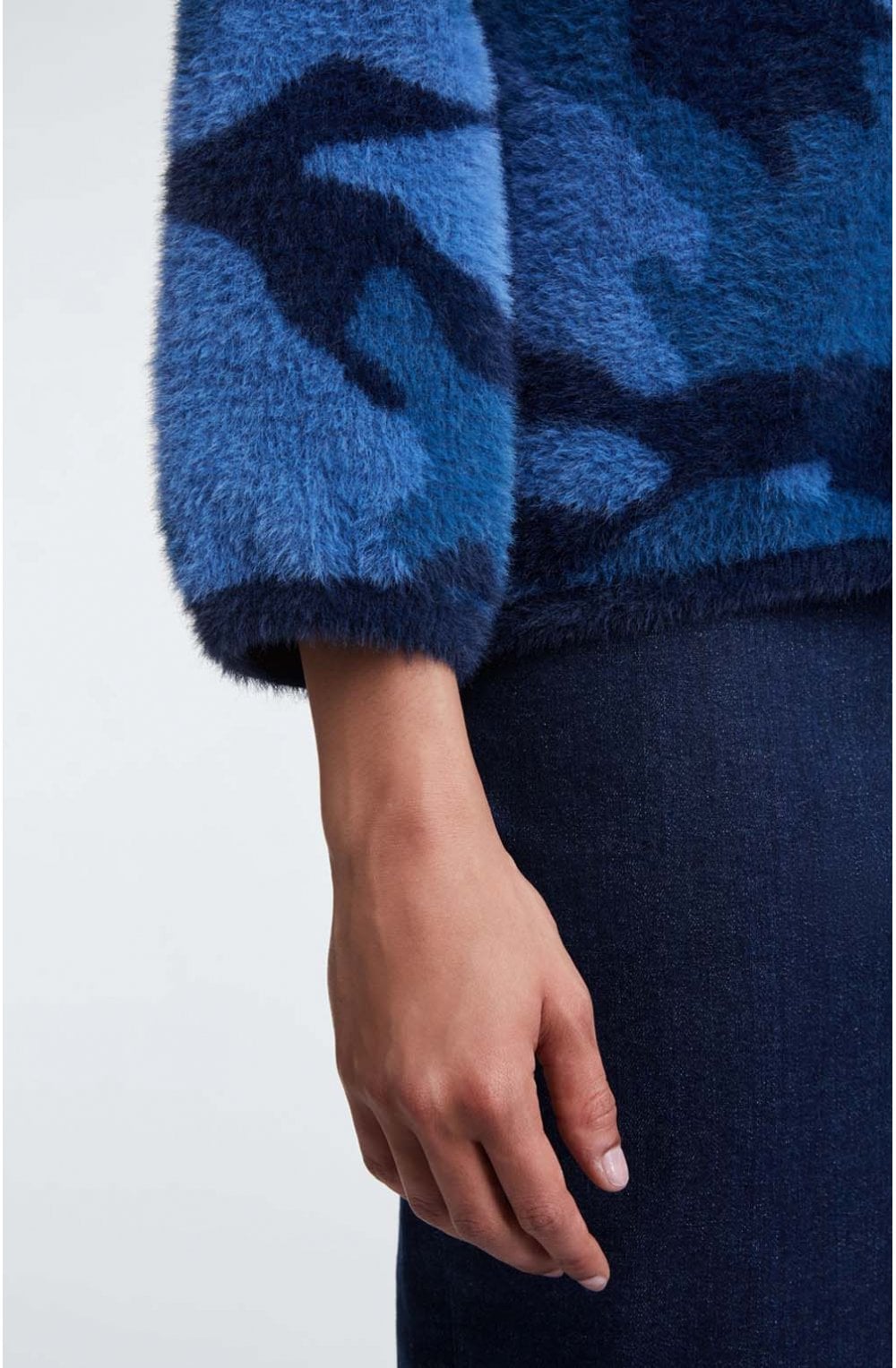 Textured Camouflage Print Jumper