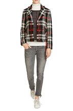 Textured Knit Check Print Jacket