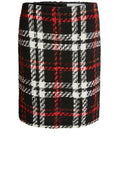 Textured Knit Check Skirt