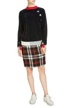 Textured Knit Check Skirt