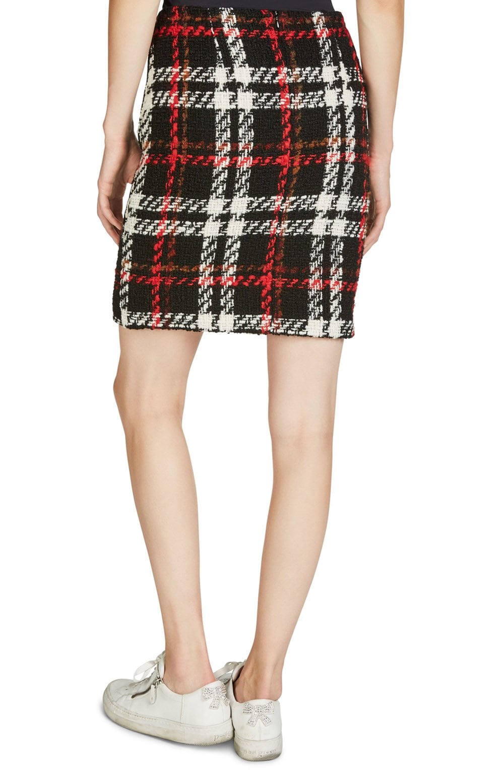 Textured Knit Check Skirt