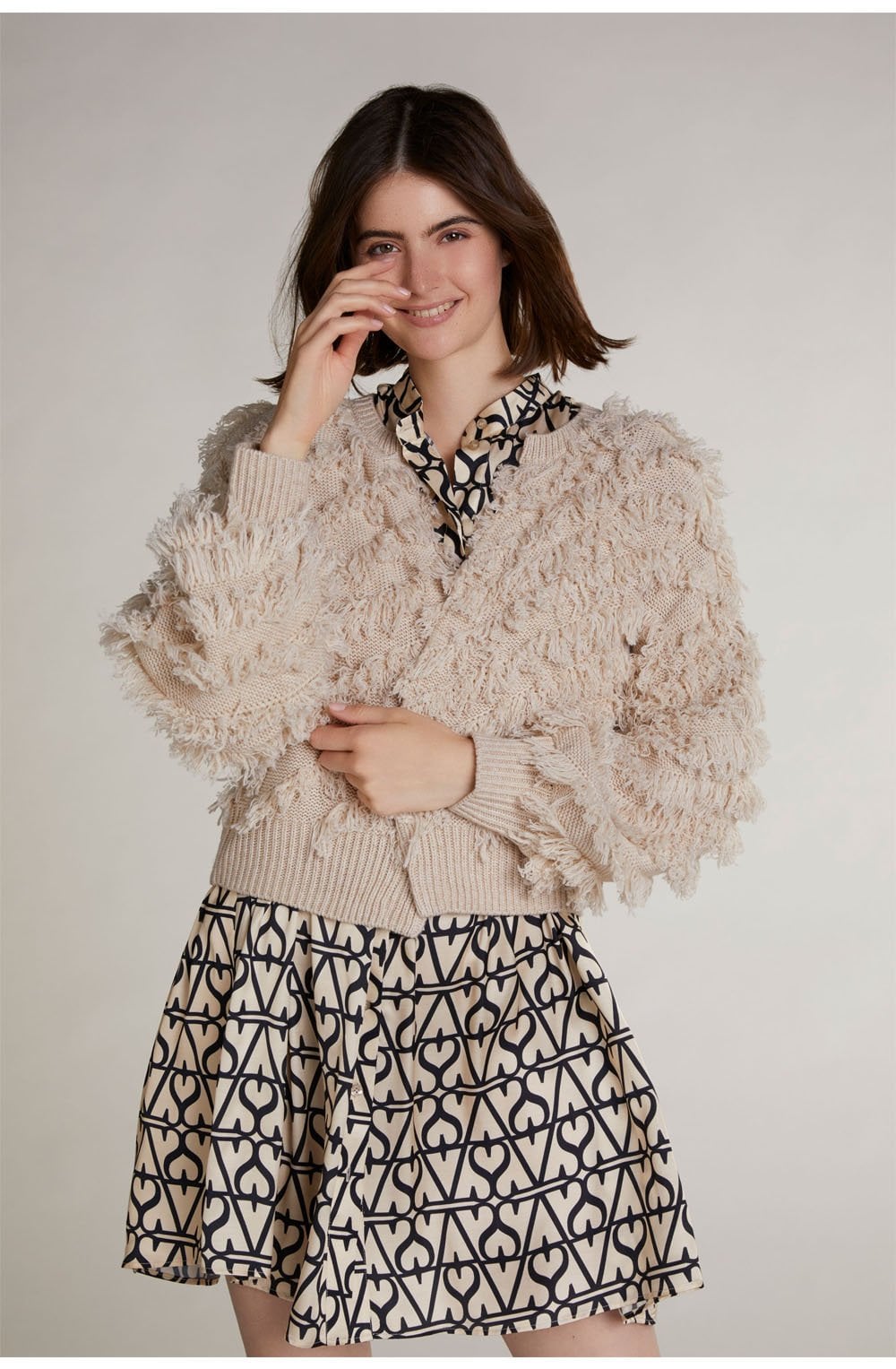 Textured Knit Stone Cardigan