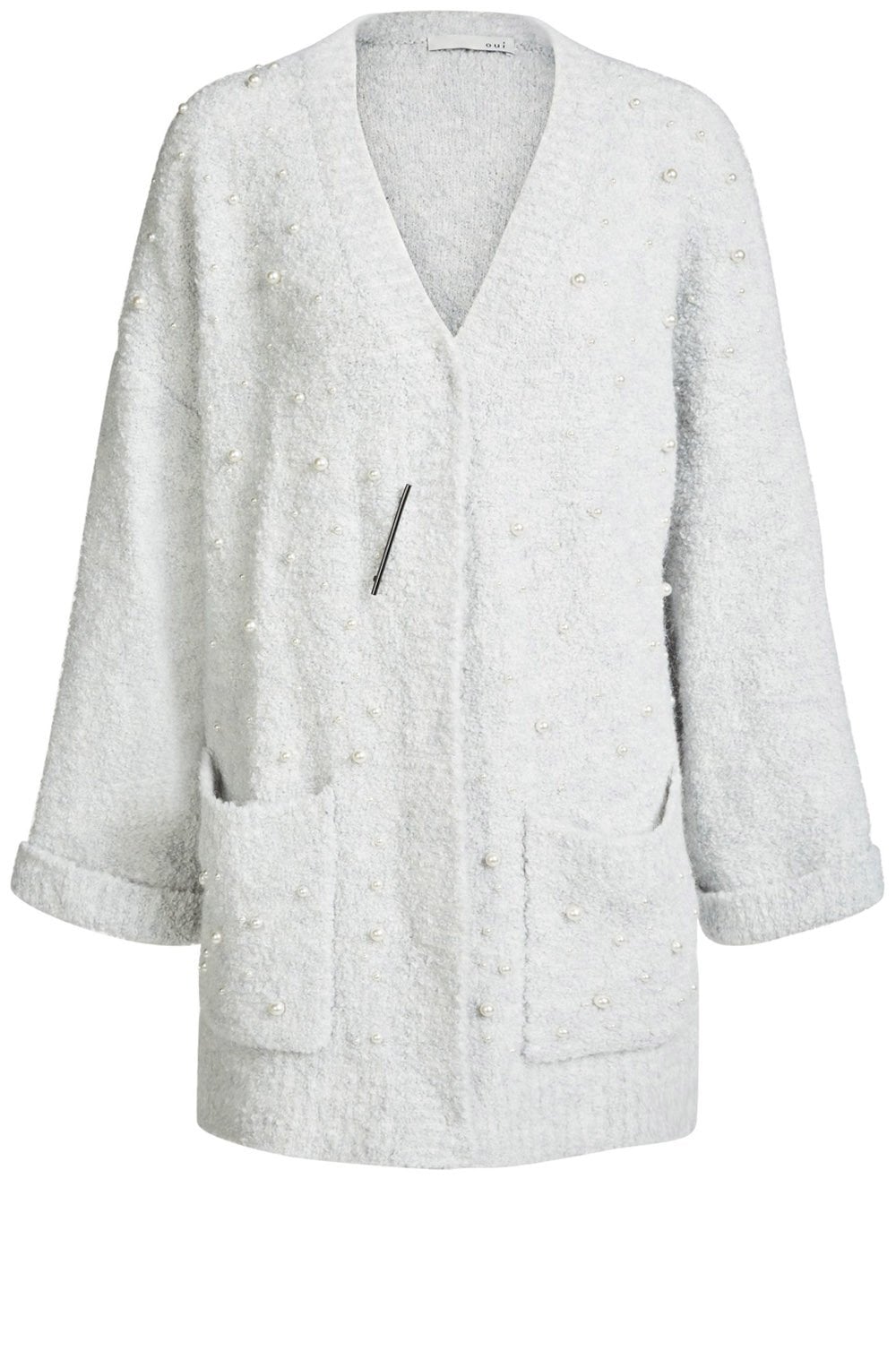 Textured Pearl Detailed Cardigan