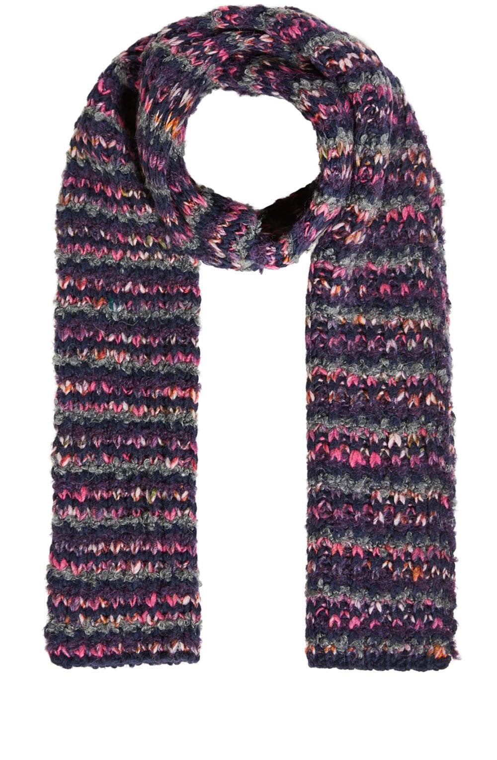Textured Stripe Knit Scarf