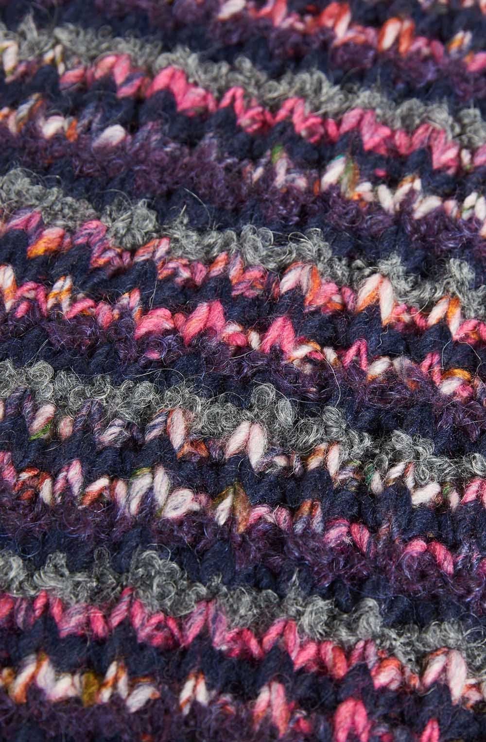 Textured Stripe Knit Scarf