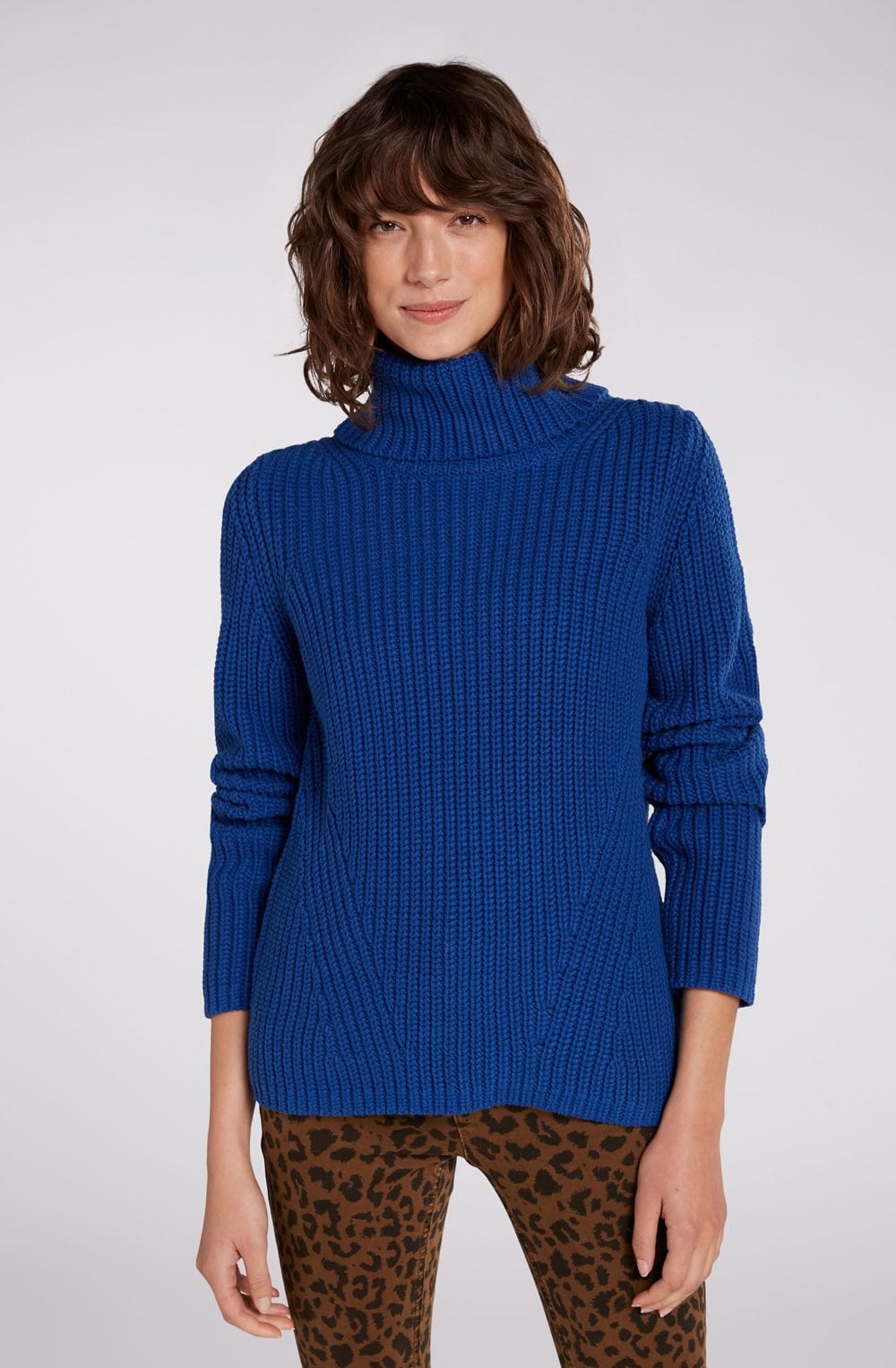 True Blue Chunky Cowl Neck Jumper