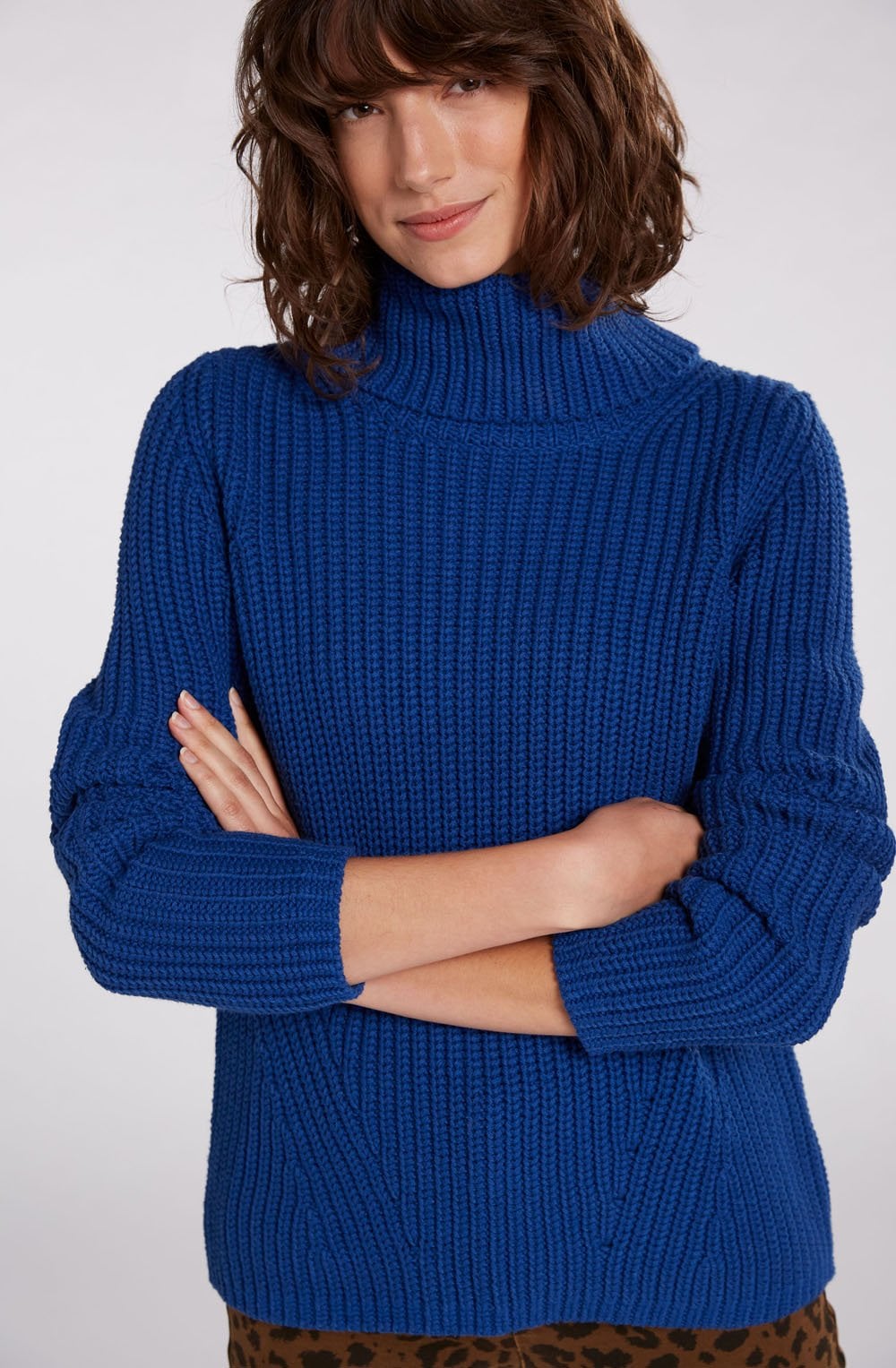 True Blue Chunky Cowl Neck Jumper