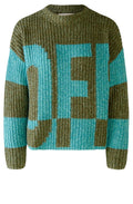 Turquoise and Khaki Off On Jumper