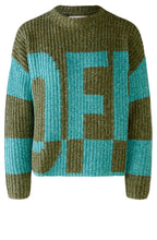Turquoise and Khaki Off On Jumper
