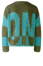 Turquoise and Khaki Off On Jumper