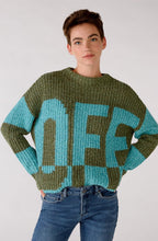 Turquoise and Khaki Off On Jumper