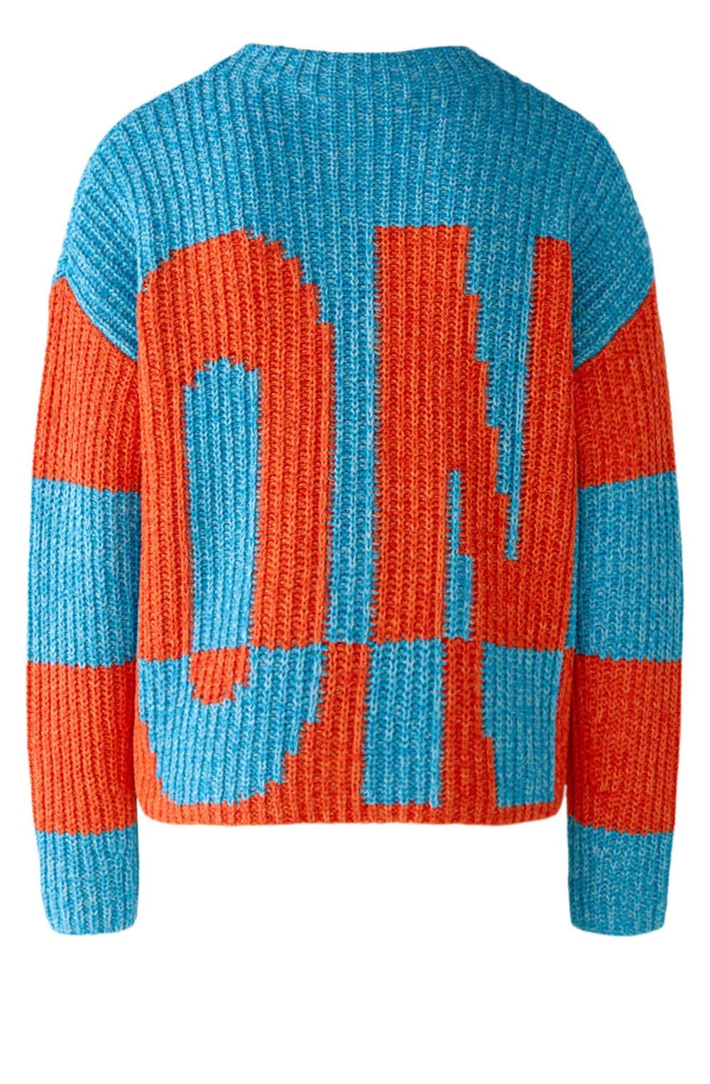 Turquoise and Orange On Off Jumper