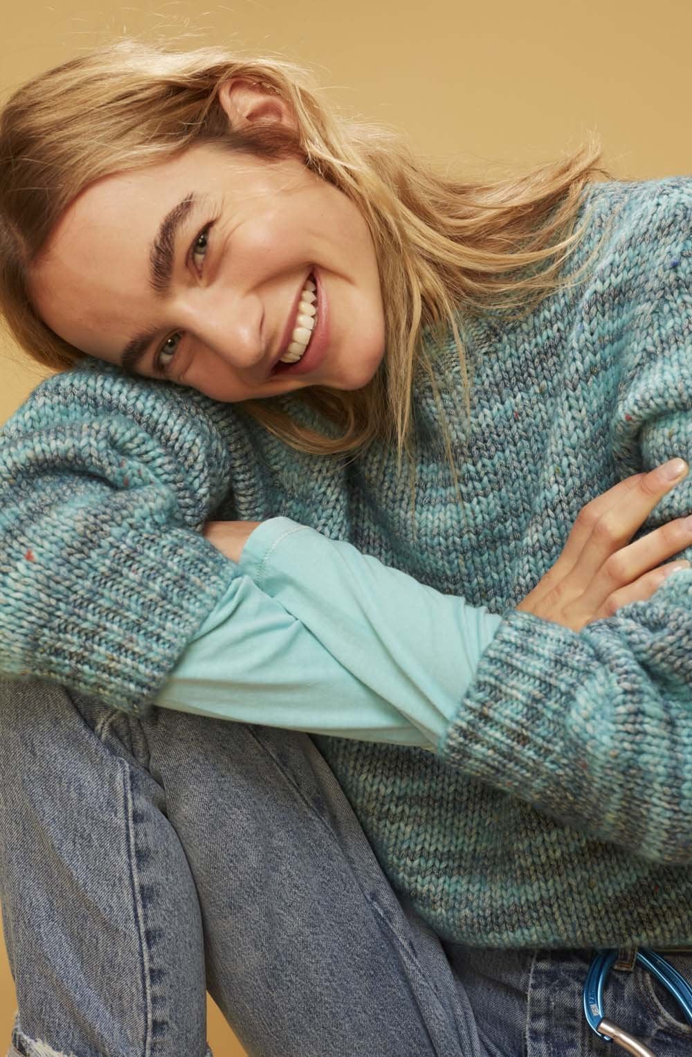 Turquoise Blue Chunky Knit Jumper