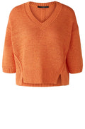 Vermillion Orange Ribbon Knitted Top