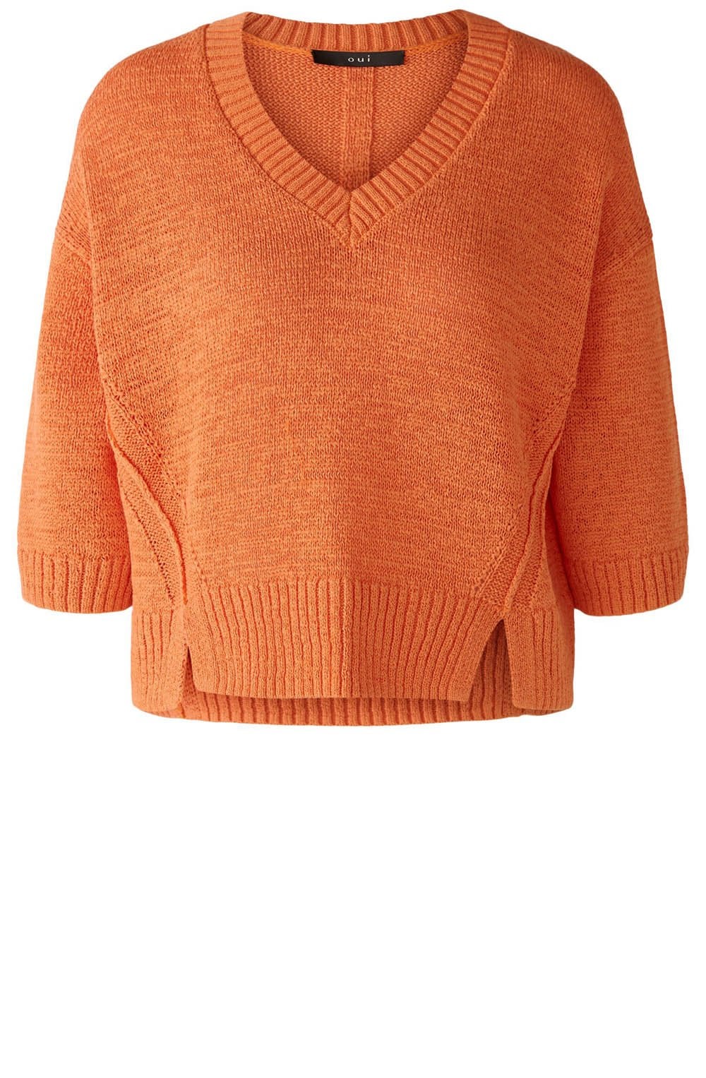 Vermillion Orange Ribbon Knitted Top