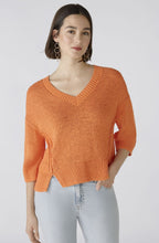 Vermillion Orange Ribbon Knitted Top
