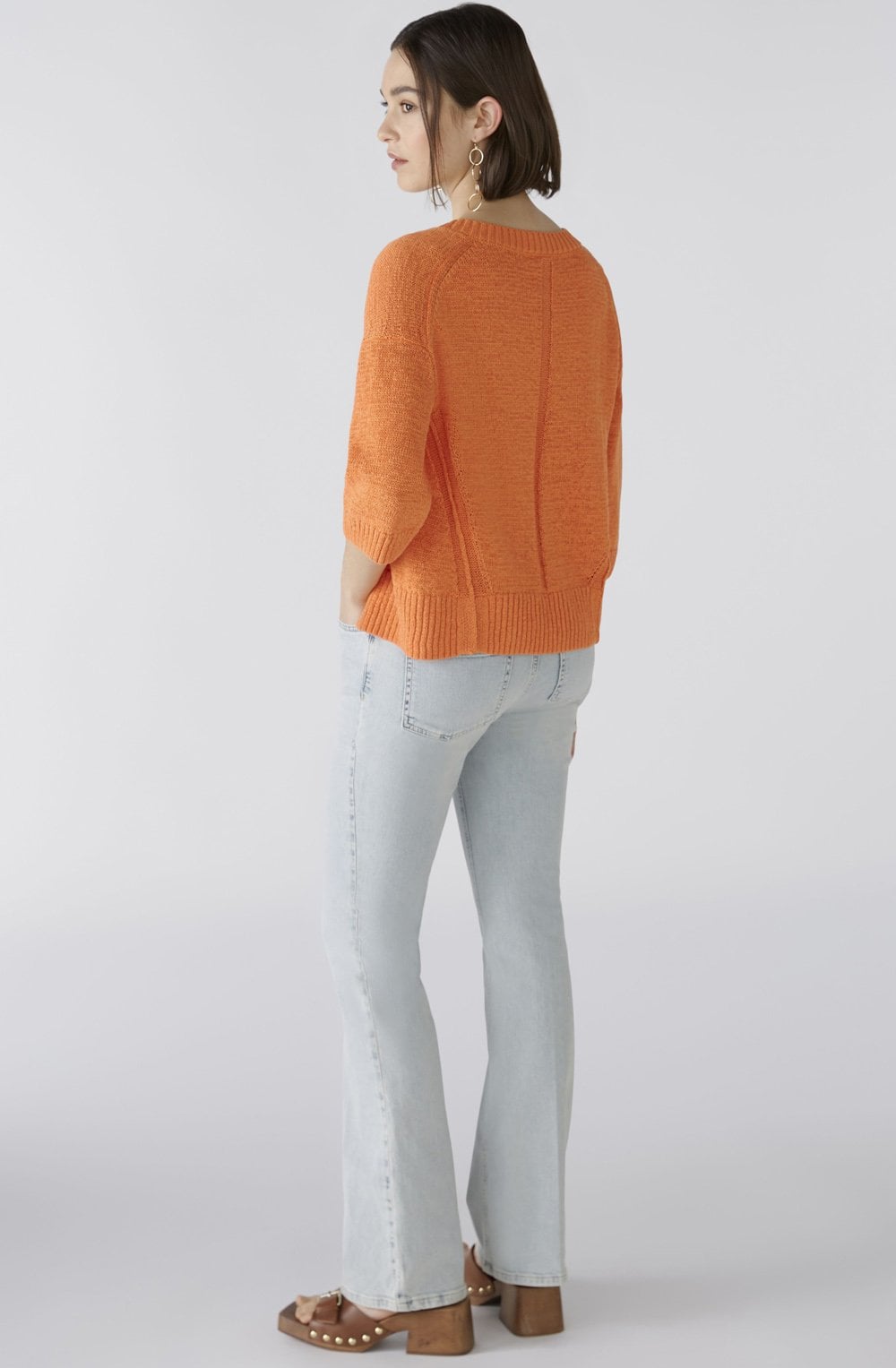 Vermillion Orange Ribbon Knitted Top