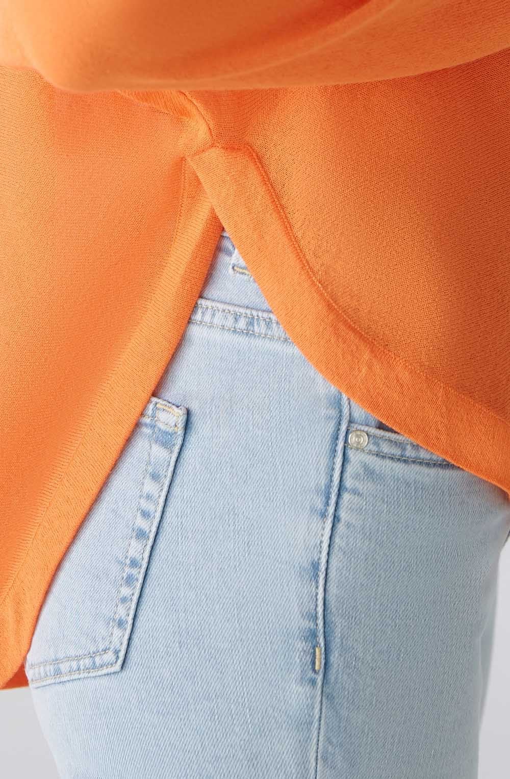 Vermillion Orange Rounded Hem Jumper