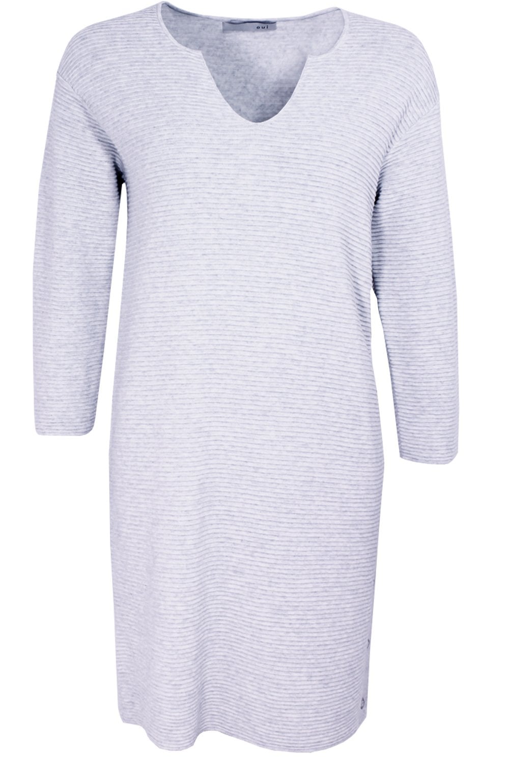 Very Light Grey Ribbed Dress