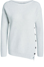 Very Light Grey Ribbed Knit Jumper
