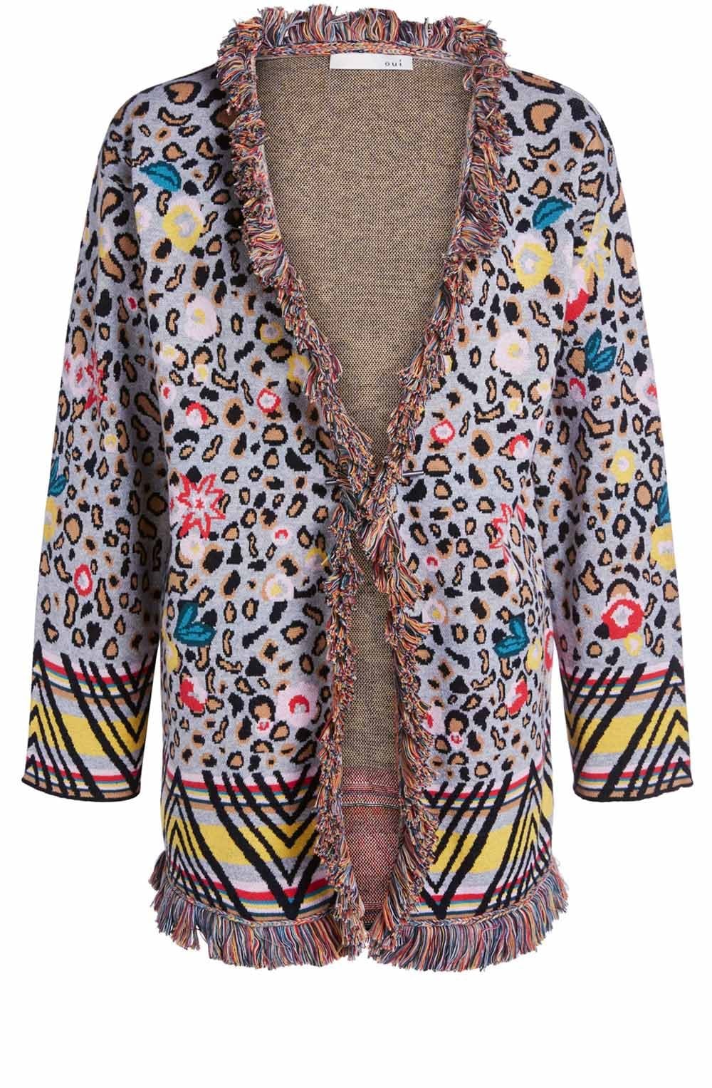 Vibrant Leopard Print Cardigan