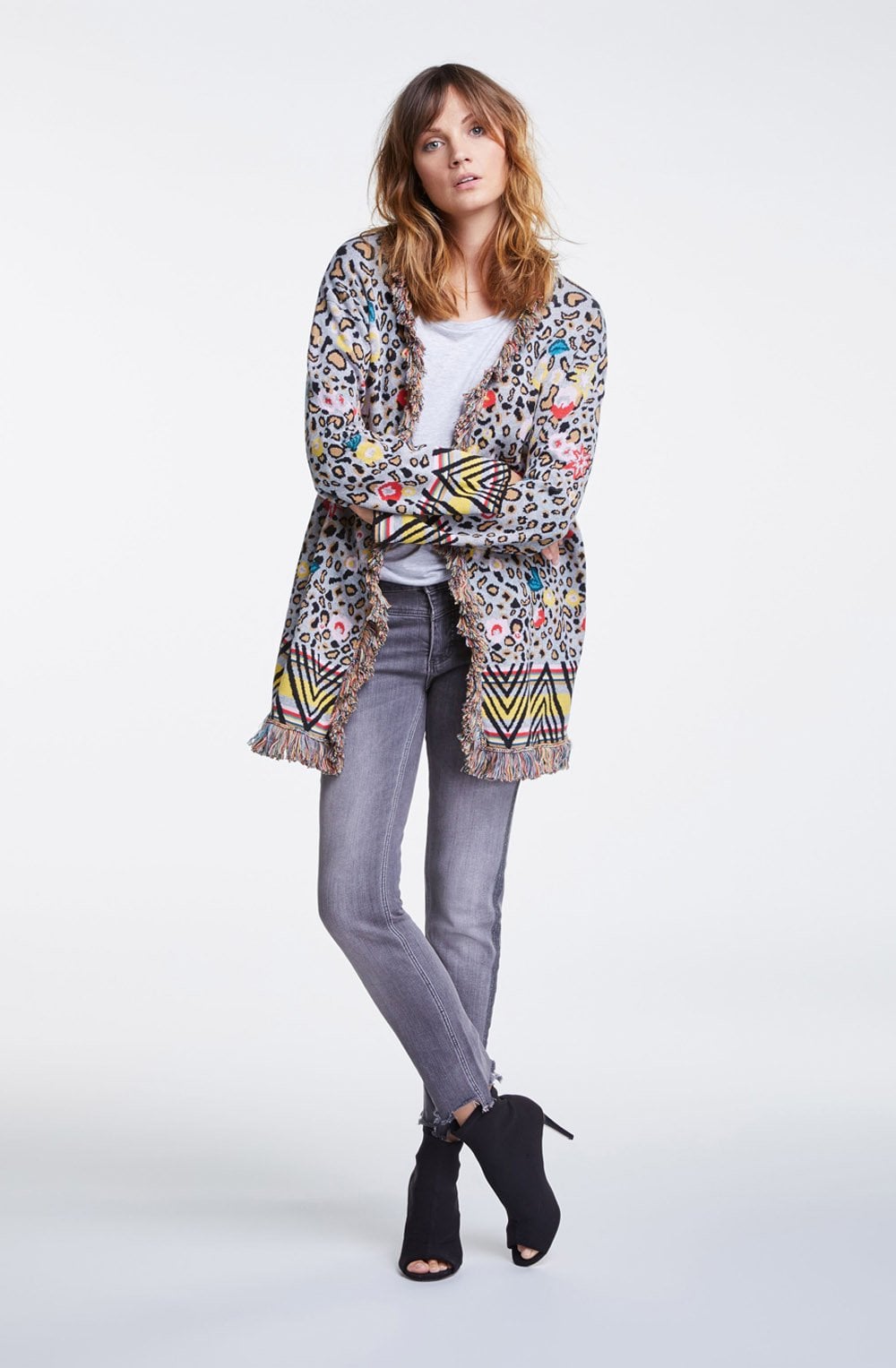 Vibrant Leopard Print Cardigan