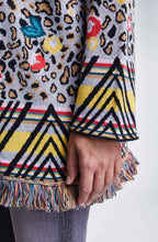 Vibrant Leopard Print Cardigan