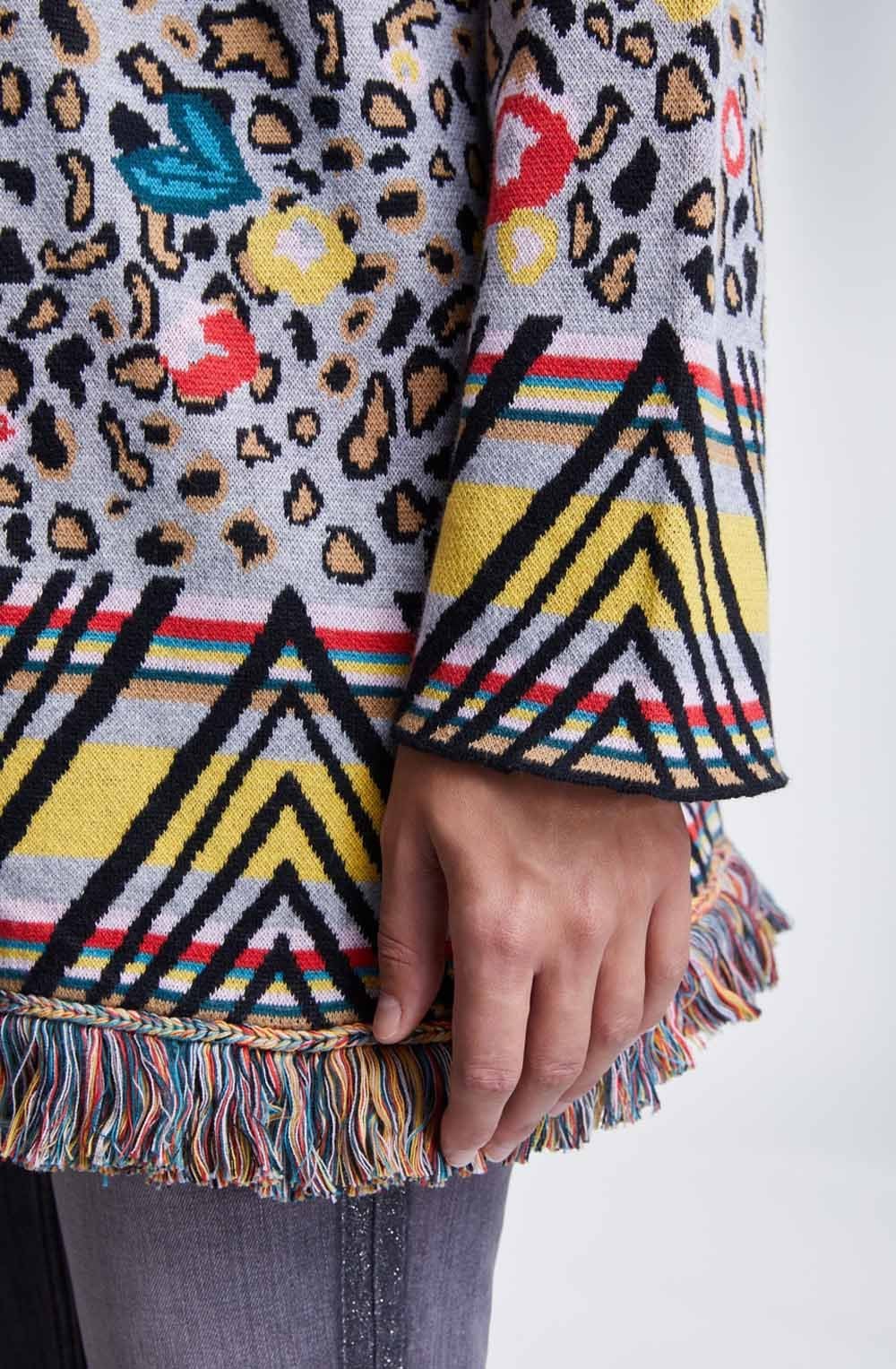 Vibrant Leopard Print Cardigan