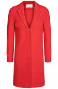 Vibrant Red Wool Coat