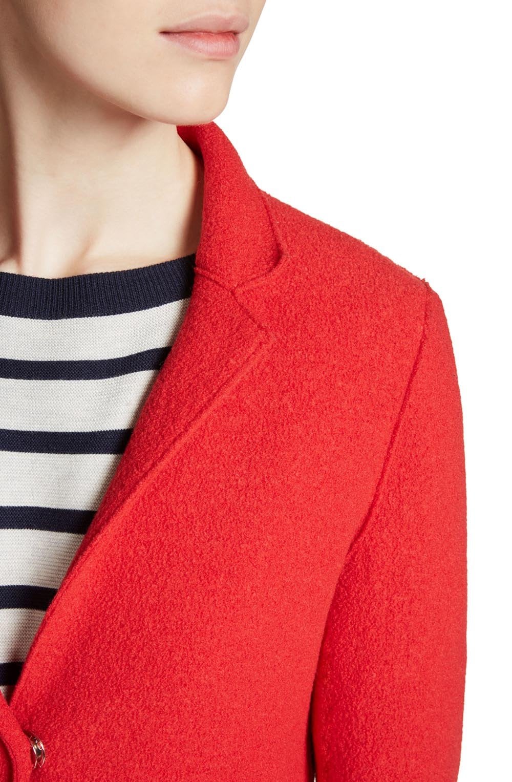 Vibrant Red Wool Coat