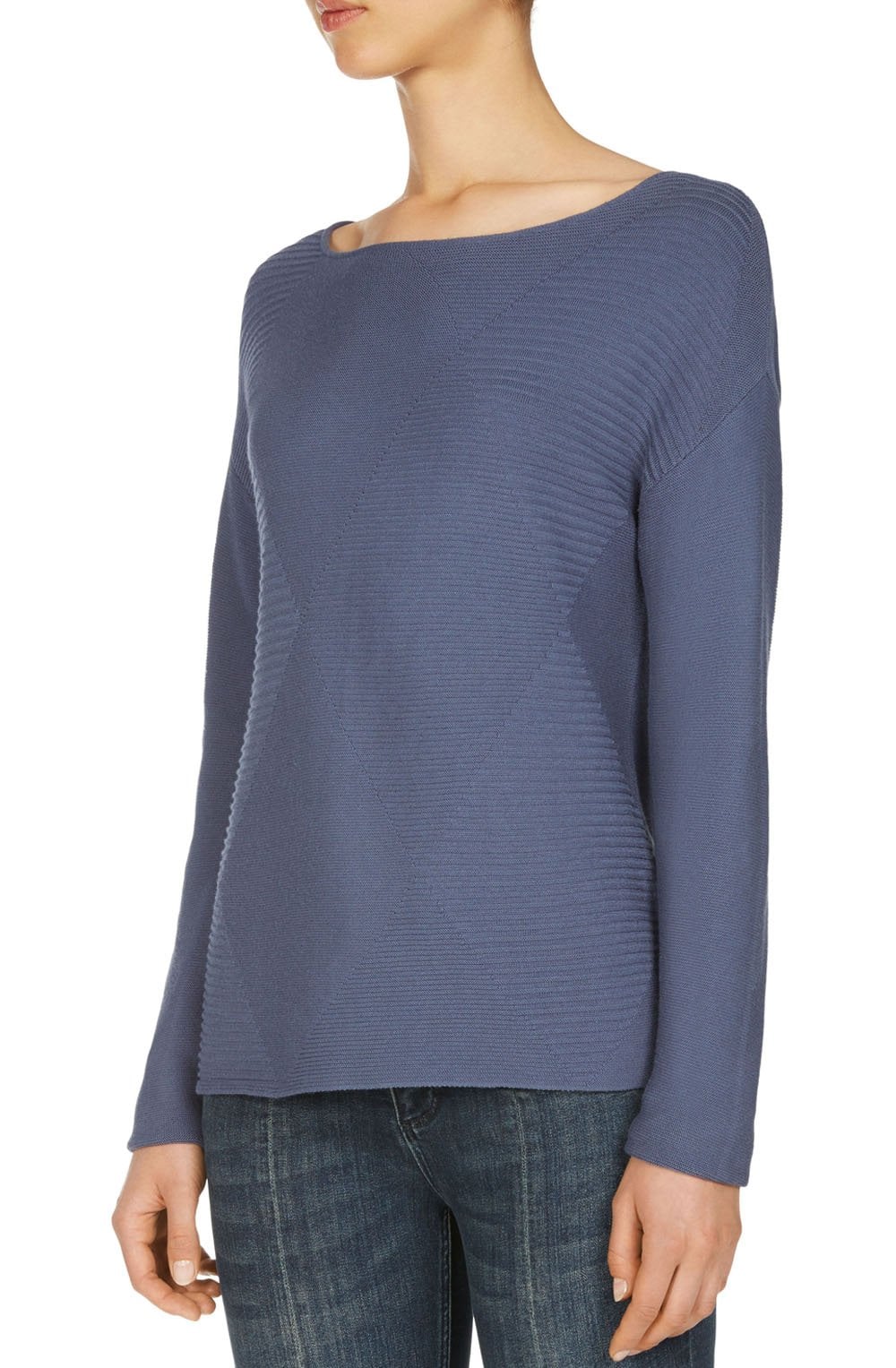 Vintage Blue Rib Knit Sweater