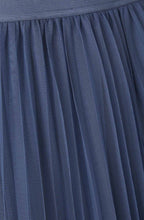 Vintage Indigo Mesh Pleated Midi Skirt
