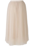 Vintage Off White Mesh Pleated Midi Skirt