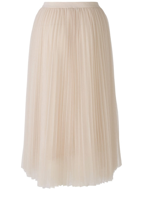 Vintage Off White Mesh Pleated Midi Skirt