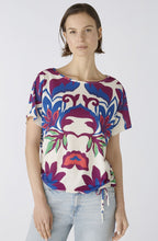Violet Floral Drawstring Blouse