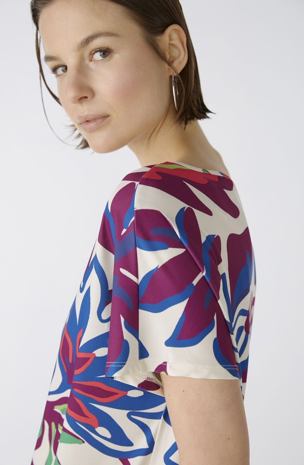 Violet Floral Drawstring Blouse