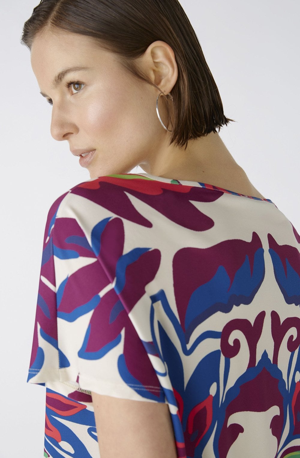 Violet Floral Drawstring Blouse