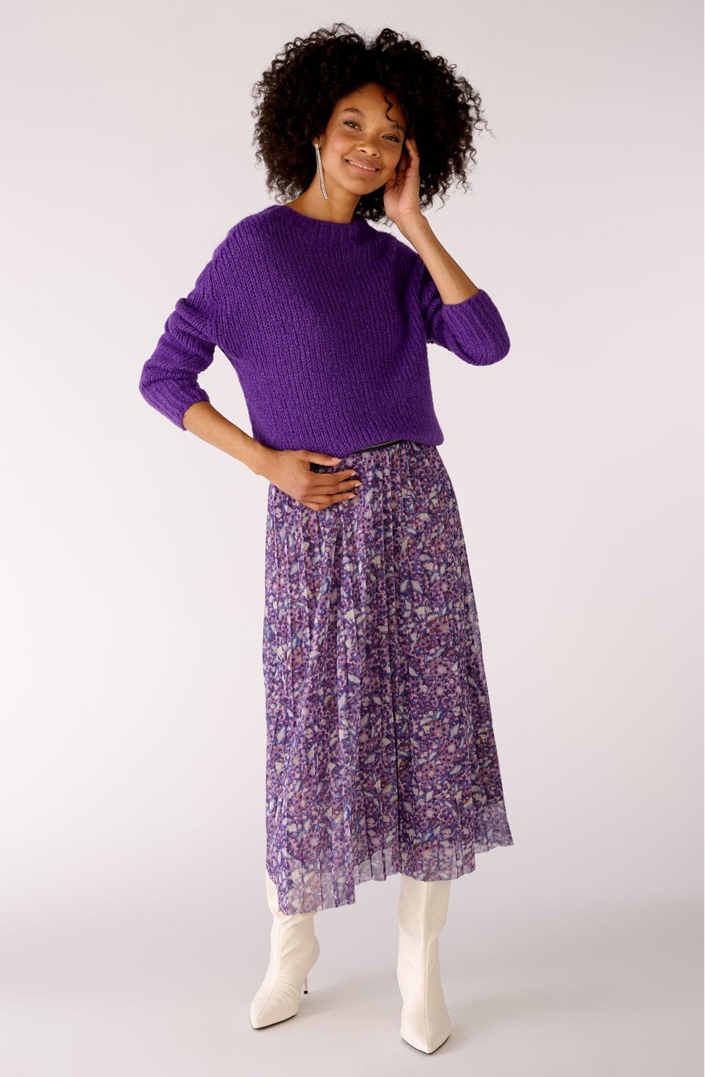 Violet Semi Sheer Pleated Skirt