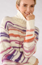 Violet Striped Chunky Knit Jumper