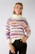 Violet Striped Chunky Knit Jumper