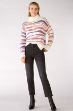 Violet Striped Chunky Knit Jumper