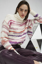 Violet Striped Chunky Knit Jumper