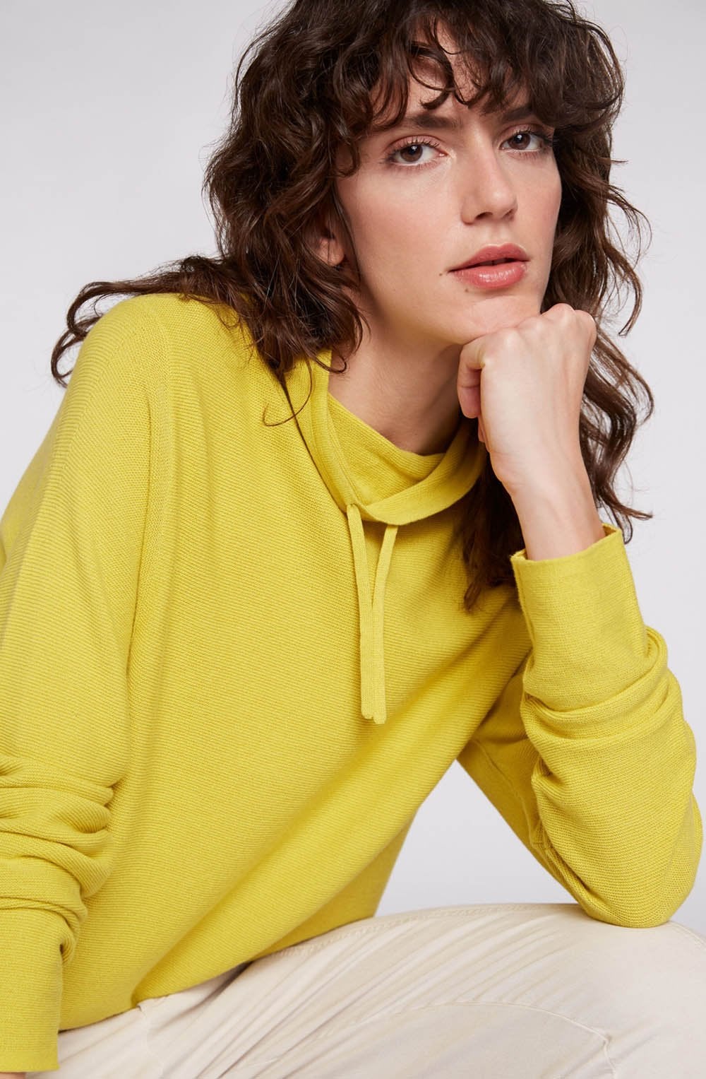 Warm Olive Fine Rib Jumper