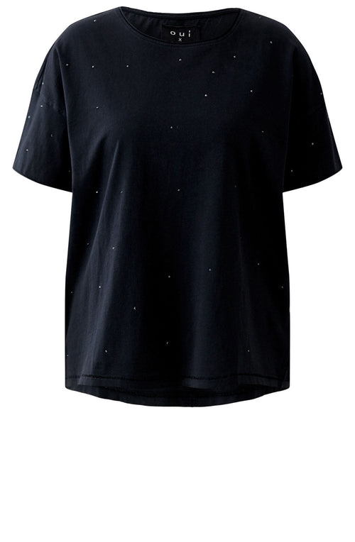 Washed Out Black Diamanté T-Shirt