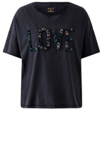 Washed Out Black Floral Love T Shirt