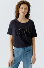 Washed Out Black Floral Love T Shirt